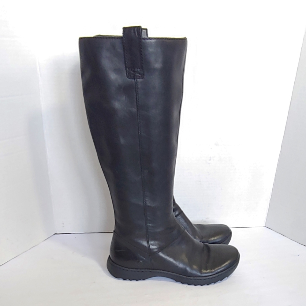 Born black leather tall boots